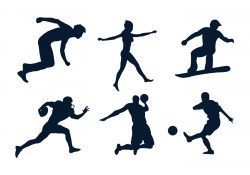 Set of Various Sportsmen’s Silhouettes in Vector