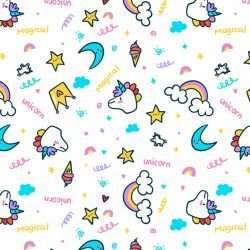 Unicorns and rainbows seamless pattern