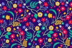 Various colourful flowers and leaves background