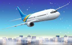 A big plane in the sky