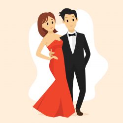 Couple in formal wear