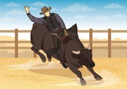 Illustration Of Bull Riders