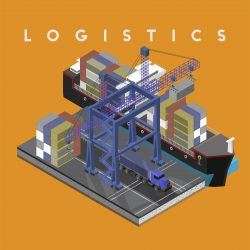 Logistics business industrial isolated icon on background