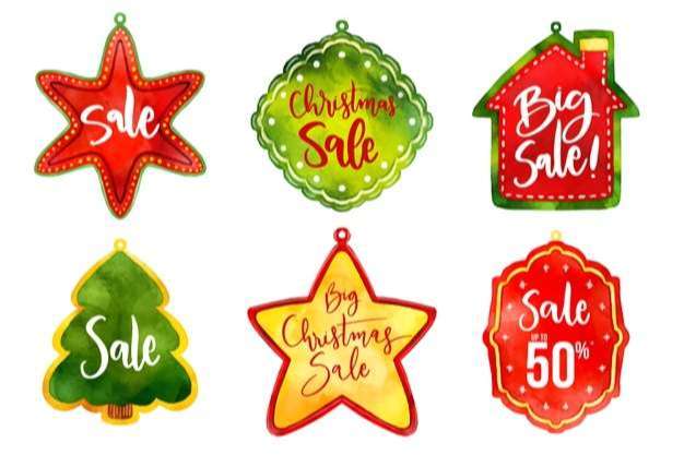 Watercolor christmas sale tag collection