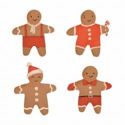 Watercolor gingerbread man cookie collection