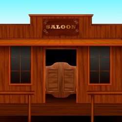 Western saloon entrance composition
