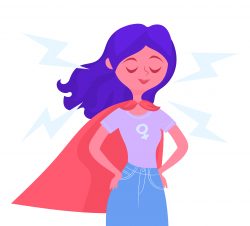 Woman with superhero cape