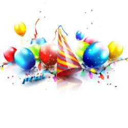 Beautiful birthday hat and balloon vector