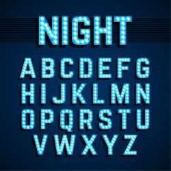 26 blue neon letter