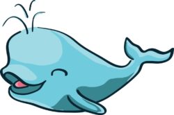 Blue whale illustration, vector