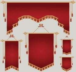 Colored royal pennants vector