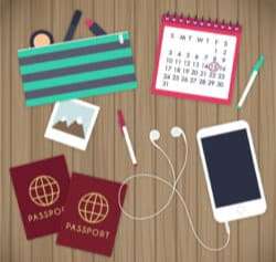 Creative desk items vector