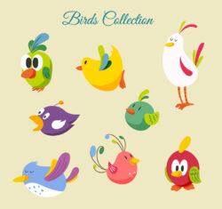 8 cute cartoon bird