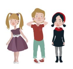 3 cute little freckle children