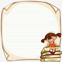 Girl’s border box sitting on the book