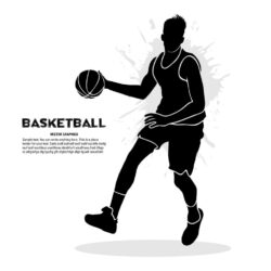 Male basketball player holding ball