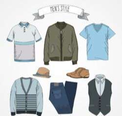 8 men’s clothing and shoe cap vector