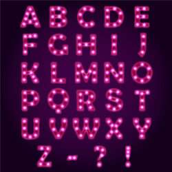 26 red neon letter