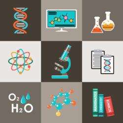 9 scientific experimental elements icon