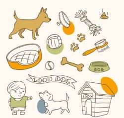 16 vector maps of pet dogs and pet products