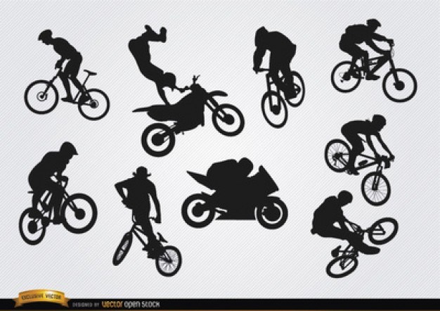 BMX bicycle silhouettes vector set  Vector | Free Download