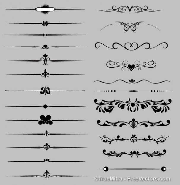 Elegant ornaments silhouettes retro collection  Vector | Free Download