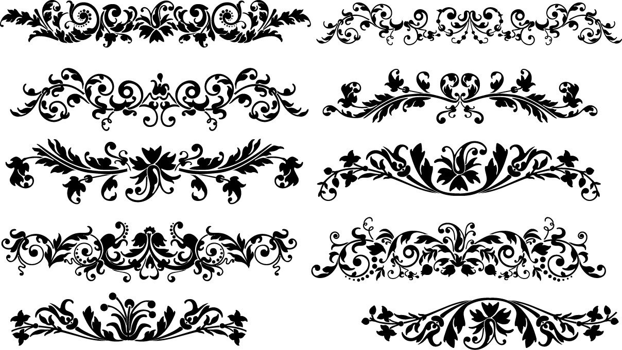 Floral horizontal decoration Vector