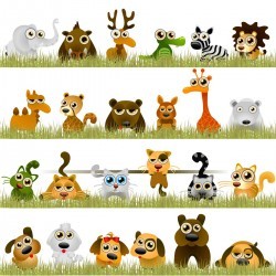 Funny little animals Vector