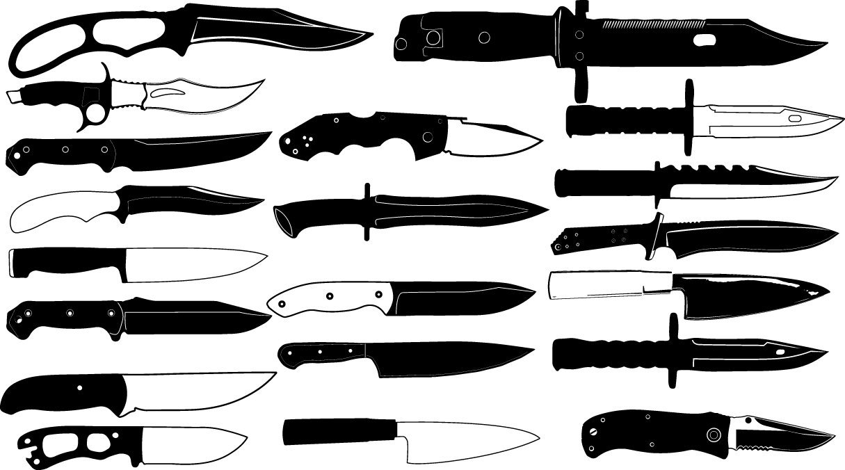 Knife silhouettes Vector png