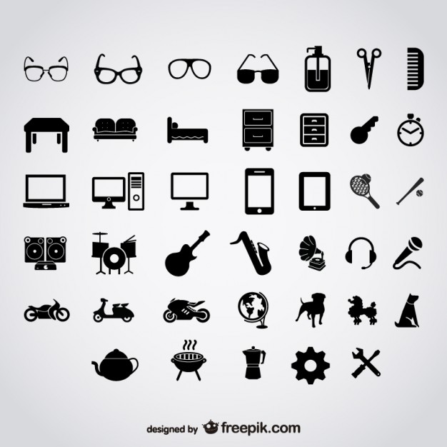 Large collection of black silhouettes  Vector | Free Download