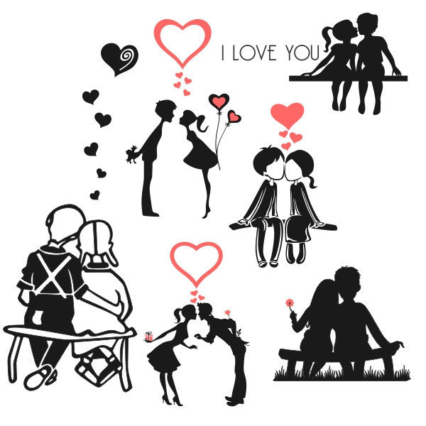 Set of 6 Valentine’s Day Free Silhouette Studio Cut Files