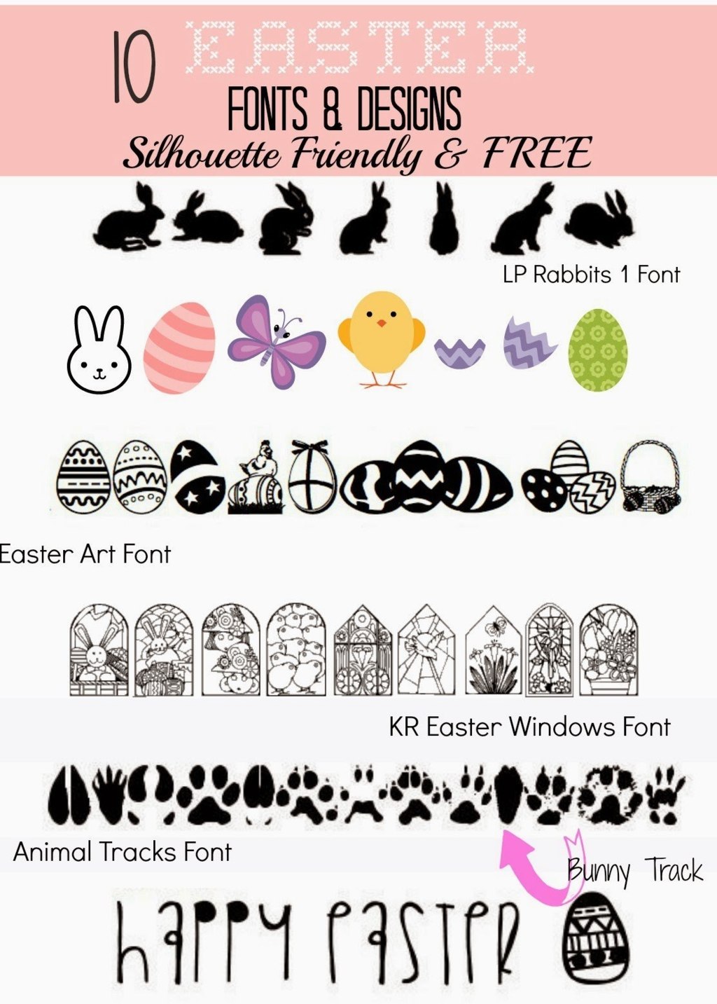 10 (Silhouette Friendly) FREE Easter Fonts and Designs ~ Silhouette School