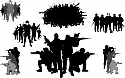 Soldier silhouettes Vector